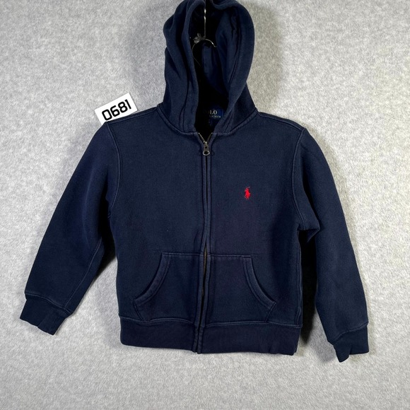 Polo Ralph Lauren Other - Polo Ralph Lauren Hoodie Boys Small Navy Blue Full Zip Fleece Lined Pony Logo